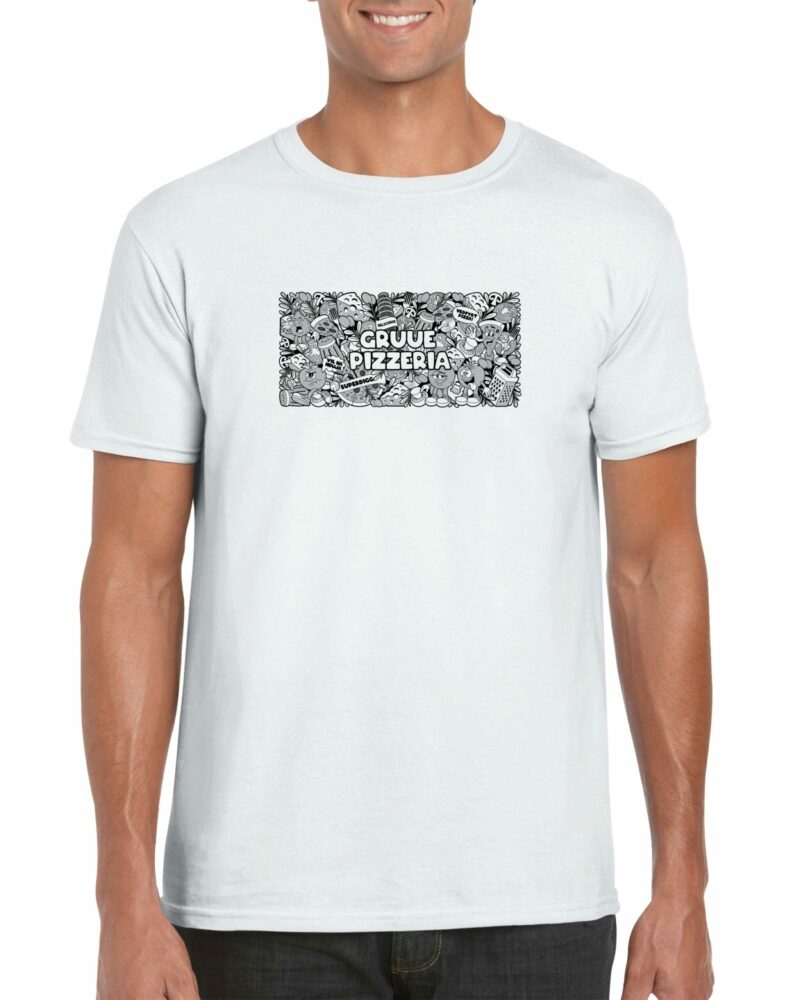 Gruue Pizzeria cartoon trykk t-skjorte laget av nameless for gruue